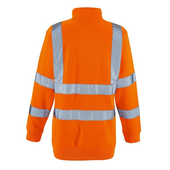 Ladies Hi Vis Orange Eshaal Zipped Sweatshirt - HV315 - - Customisable Top