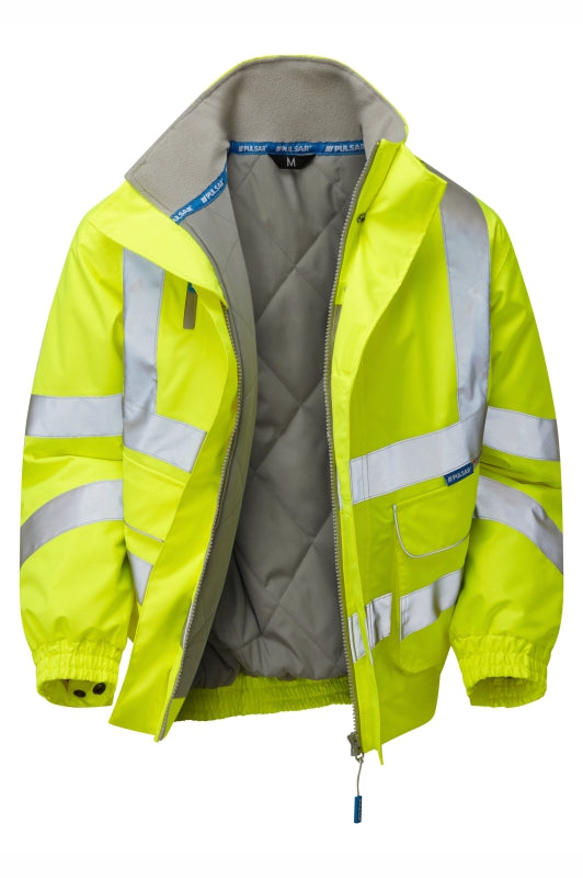 Padded Bomber Jacket Yellow Recycled Content - P191 - 6XL - Customisable Waterproof