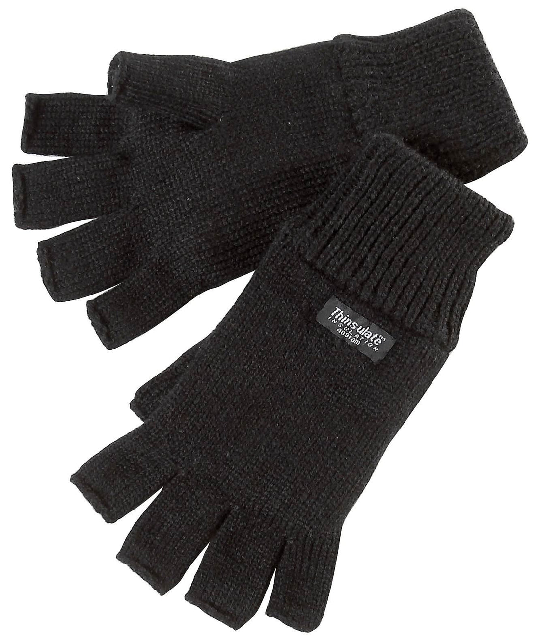 Thinsulate Fingerless Glove 603 - Black One Size - Customisable Gloves