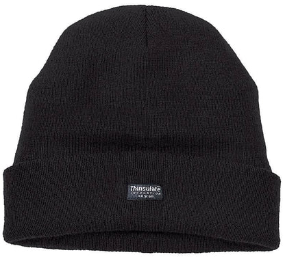 Thinsulate Knitted Watch Hat 401 - Black One Size - Customisable Hats