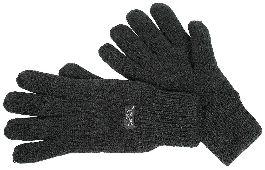 Thinsulate Lined Knitted Glove 602 - Black One Size - Customisable Gloves
