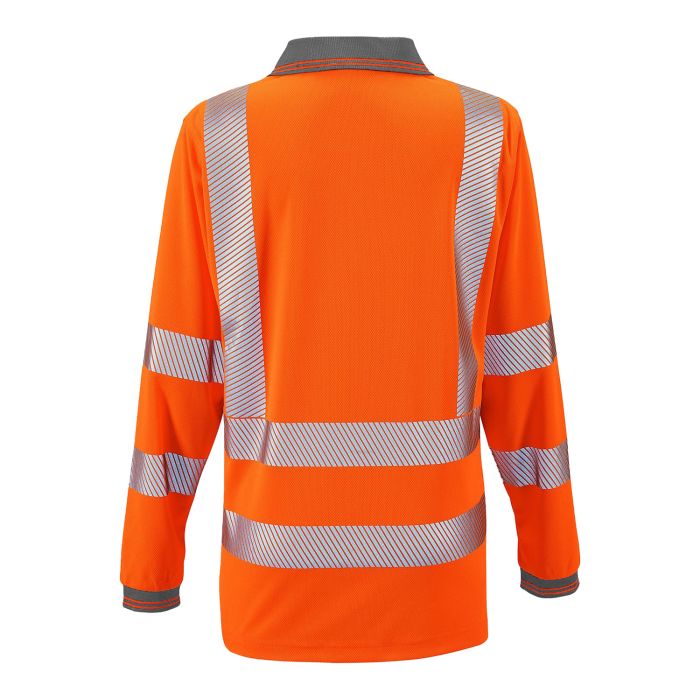 Ladies Hi Vis Orange Jaya Birds Eye Polo - HV307 - - Customisable Shirt