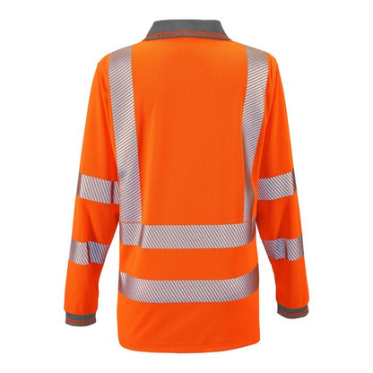 Ladies Hi Vis Orange Jaya Birds Eye Polo - HV307 - - Customisable Shirt