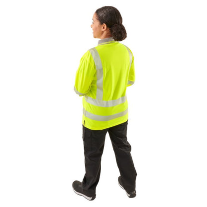 Ladies Hi Vis Yellow Jaya Birds Eye Polo - HV306 - - Customisable Shirt