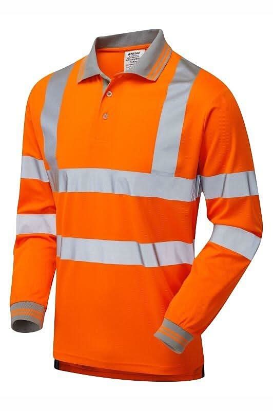 Hi Vis Orange LS Polo Shirt - PR470