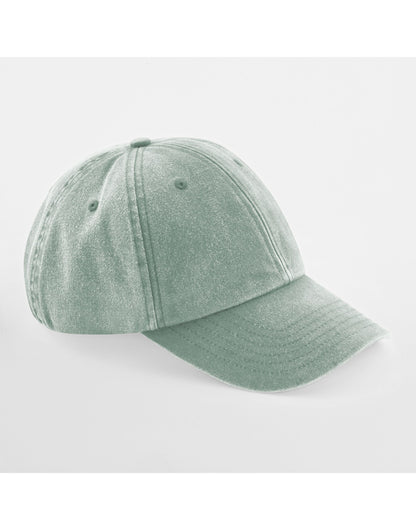Beechfield Low Profile Vintage Cap B655 - Vintage Sage Green O S - Customisable Caps