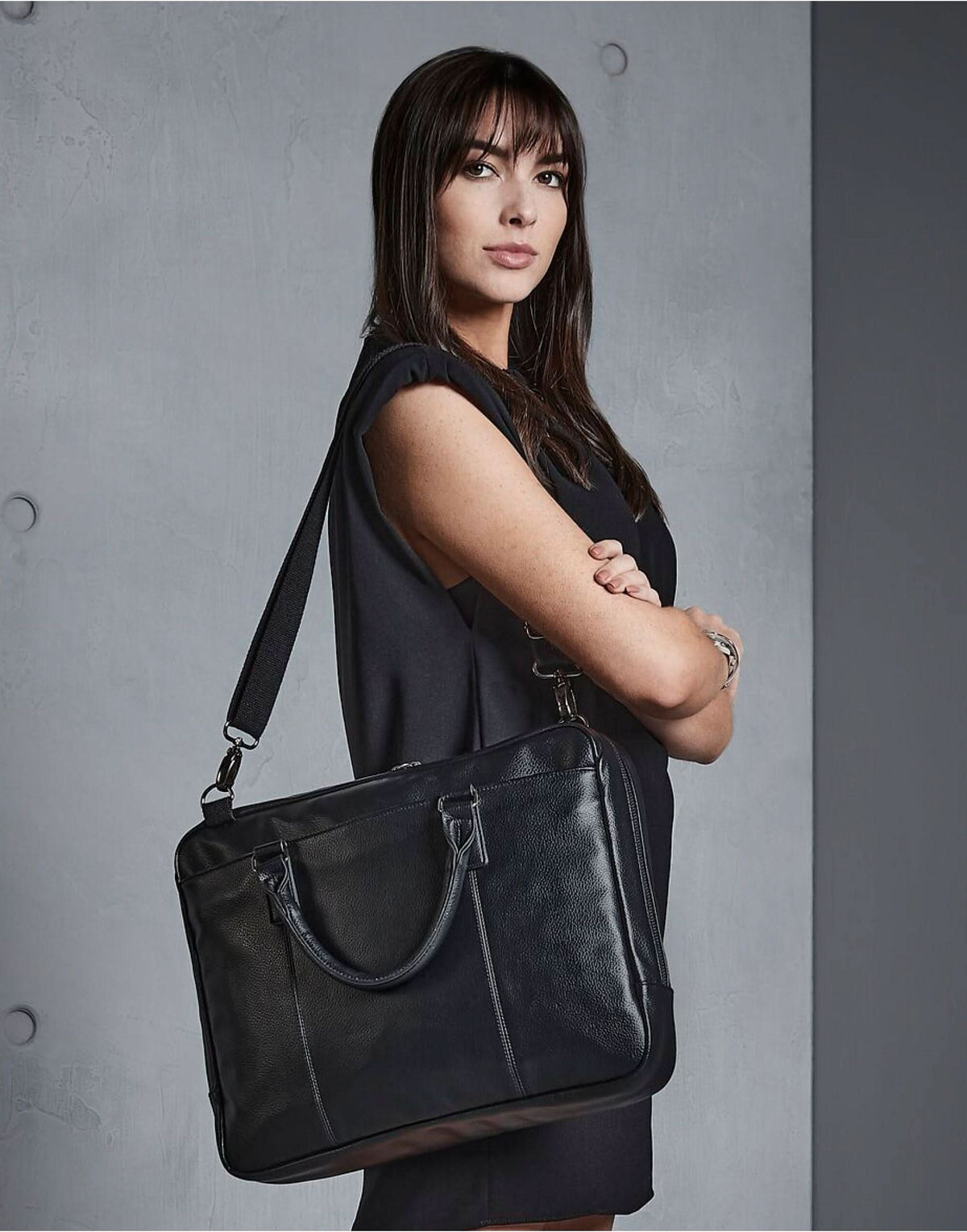 NuHide Slimline Laptop Brief - - Black O S - Customisable Bags