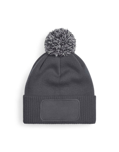 Beechfield Snowstar® Patch Beanie – B443 - Graphite Grey Light Grey O S - Customisable Beanies