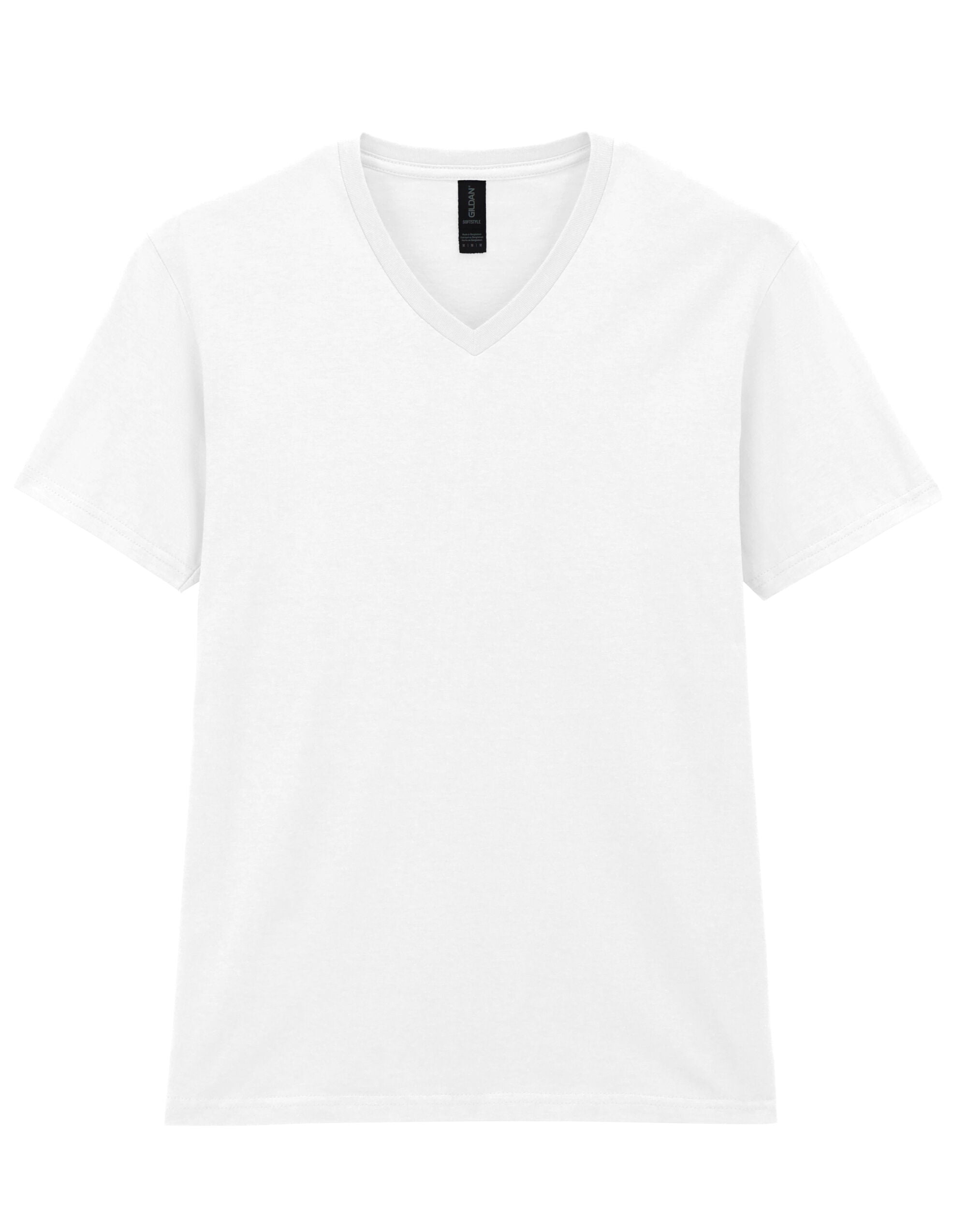 Gildan Softstyle Adult V-Neck T-Shirt 64v00 - White - Customisable T-Shirt