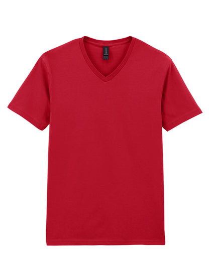 Gildan Softstyle Adult V-Neck T-Shirt 64v00 - Red - Customisable T-Shirt
