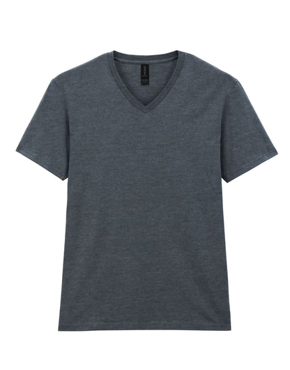 Gildan Softstyle Adult V-Neck T-Shirt 64v00 - Dark Heather - Customisable T-Shirt