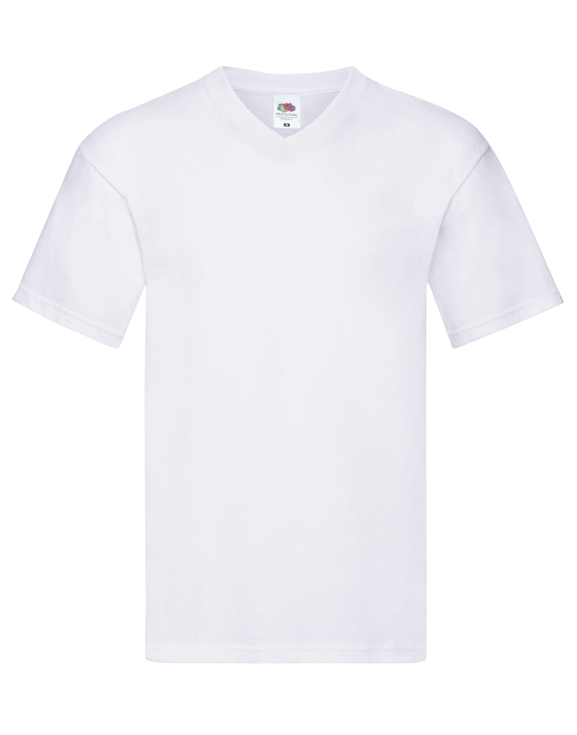 Mens Original V Neck T 61426 - White - Customisable T-Shirt