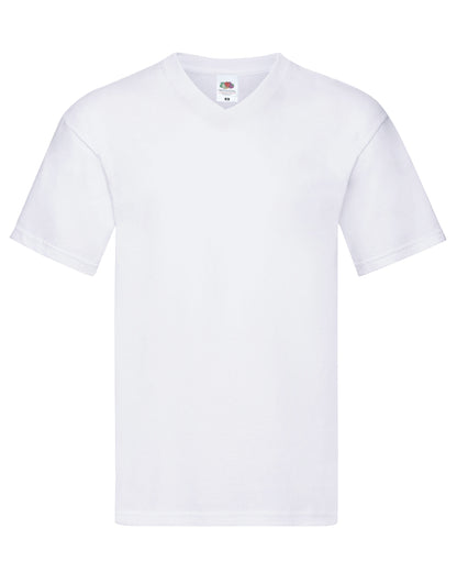 Mens Original V Neck T 61426 - White - Customisable T-Shirt