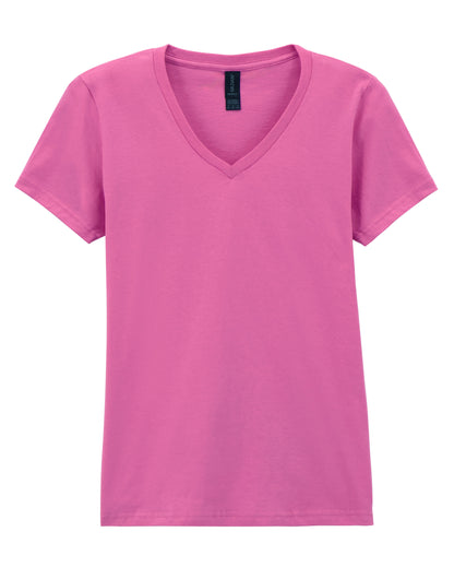 Gildan Softstyle Ladies V-Neck T-Shirt 64v00l - Azalea - Customisable T-Shirt