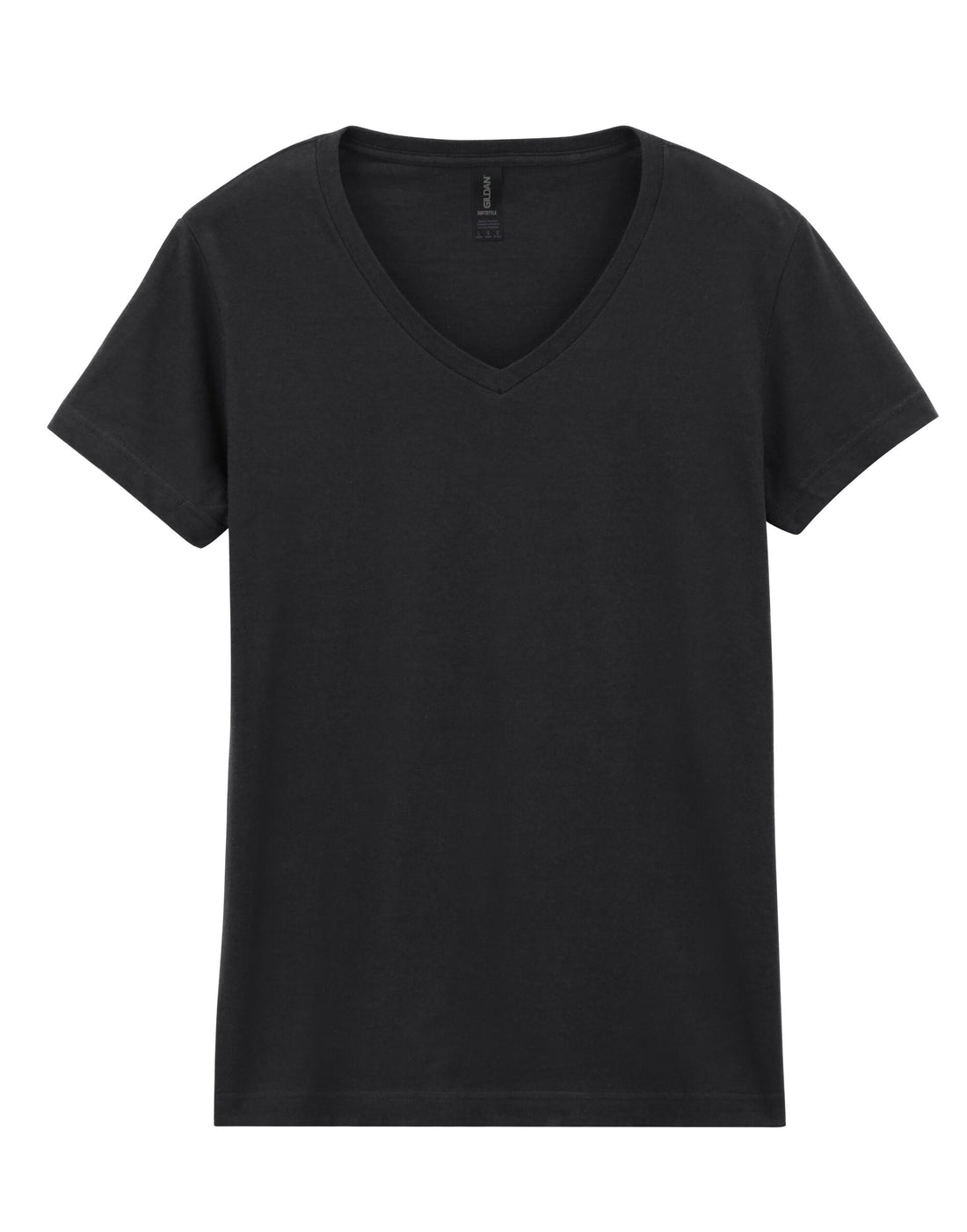 Gildan Softstyle Ladies V-Neck T-Shirt 64v00l - Black - Customisable T-Shirt