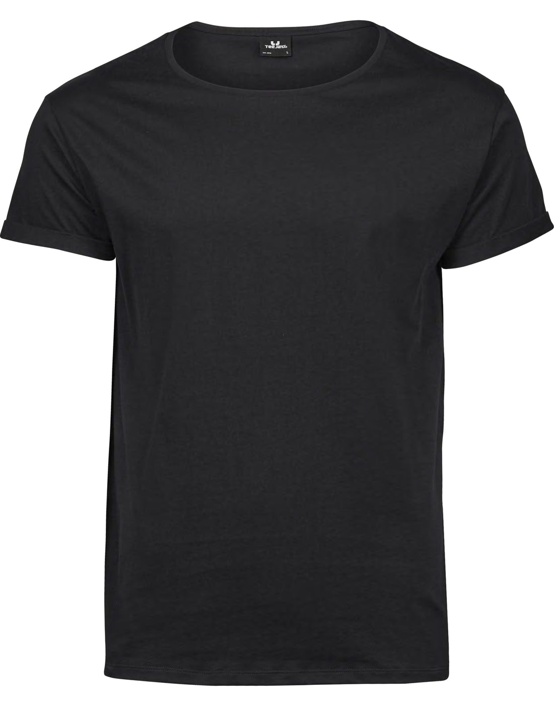 Tee Jays Mens Roll Up Sleeve Tee TJ5062 - Black - Customisable T-Shirt