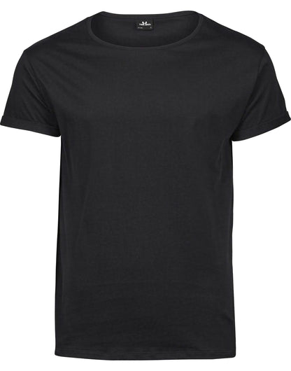 Tee Jays Mens Roll Up Sleeve Tee TJ5062 - Black - Customisable T-Shirt