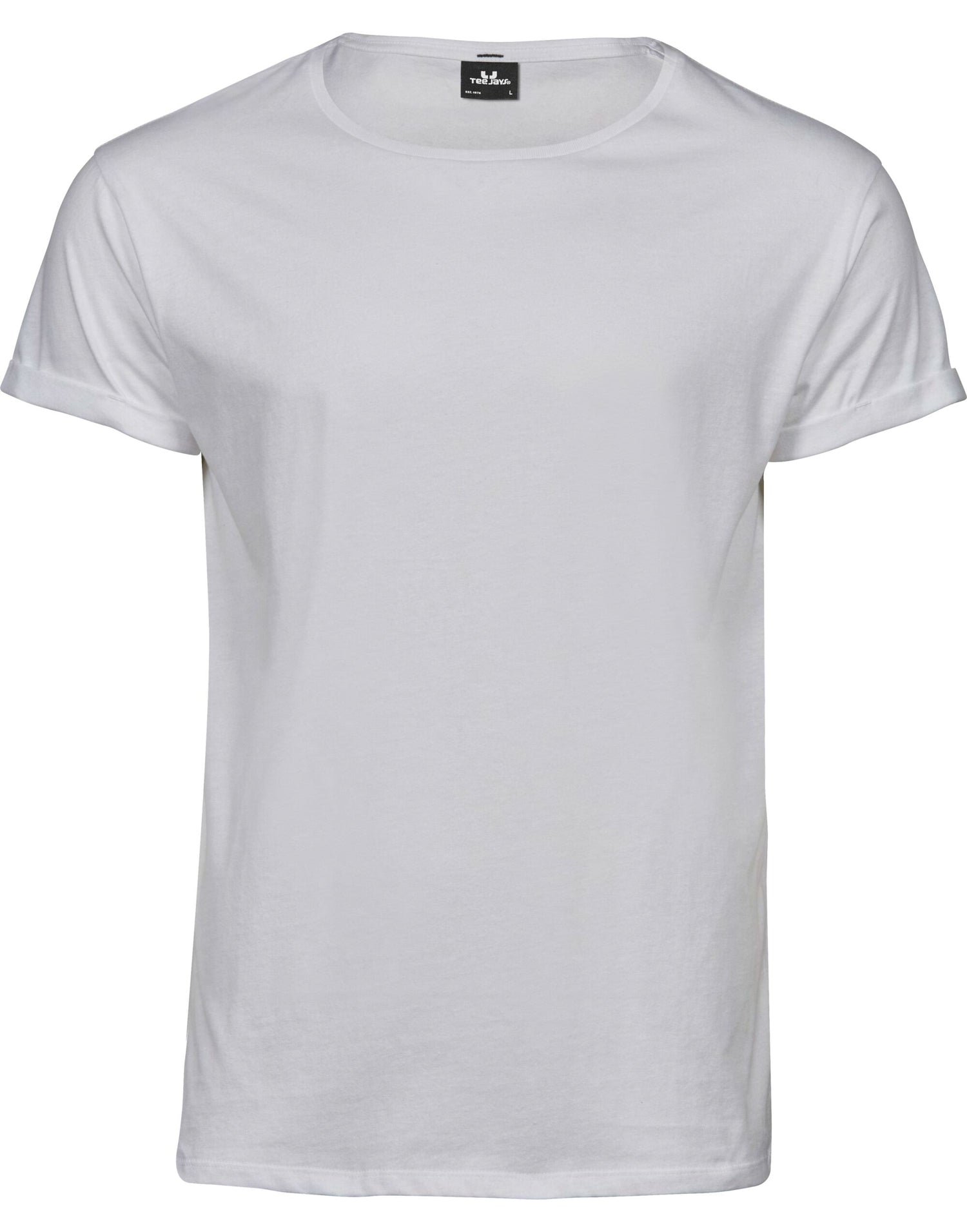 Tee Jays Mens Roll Up Sleeve Tee TJ5062 - White - Customisable T-Shirt