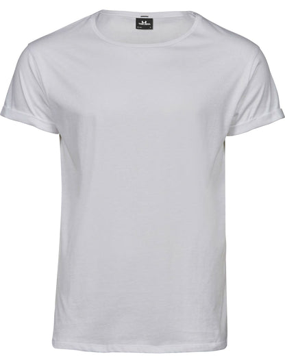 Tee Jays Mens Roll Up Sleeve Tee TJ5062 - White - Customisable T-Shirt