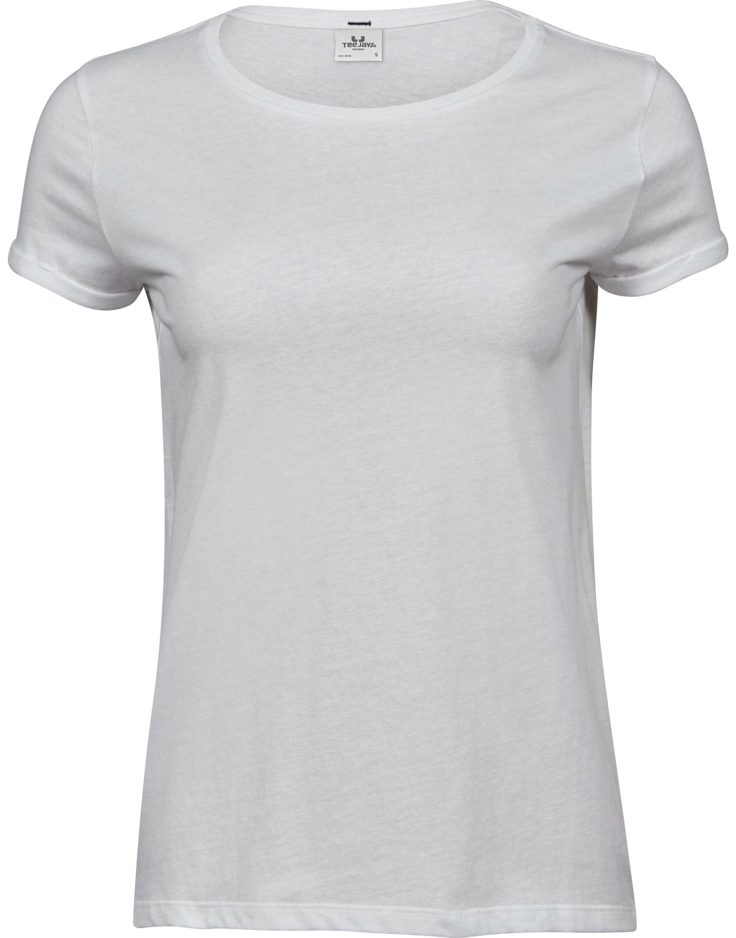 Tee Jays Ladies Roll Up Sleeve Tee TJ5063 - White - Customisable T-Shirt