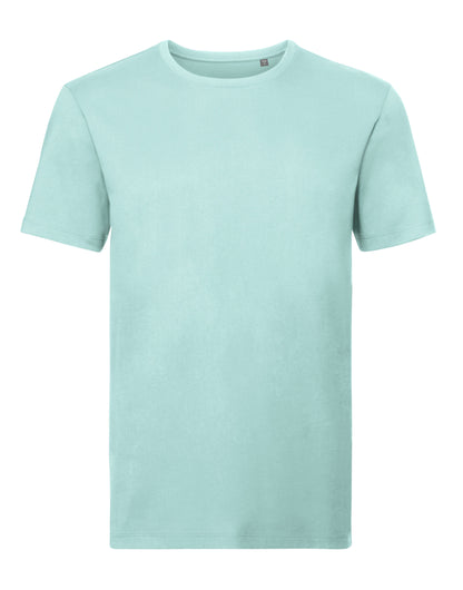 Russell Short Sleeve Collection Russell Short Sleeve Mens Pure Organic T R108M - Aqua - Customisable T-Shirt