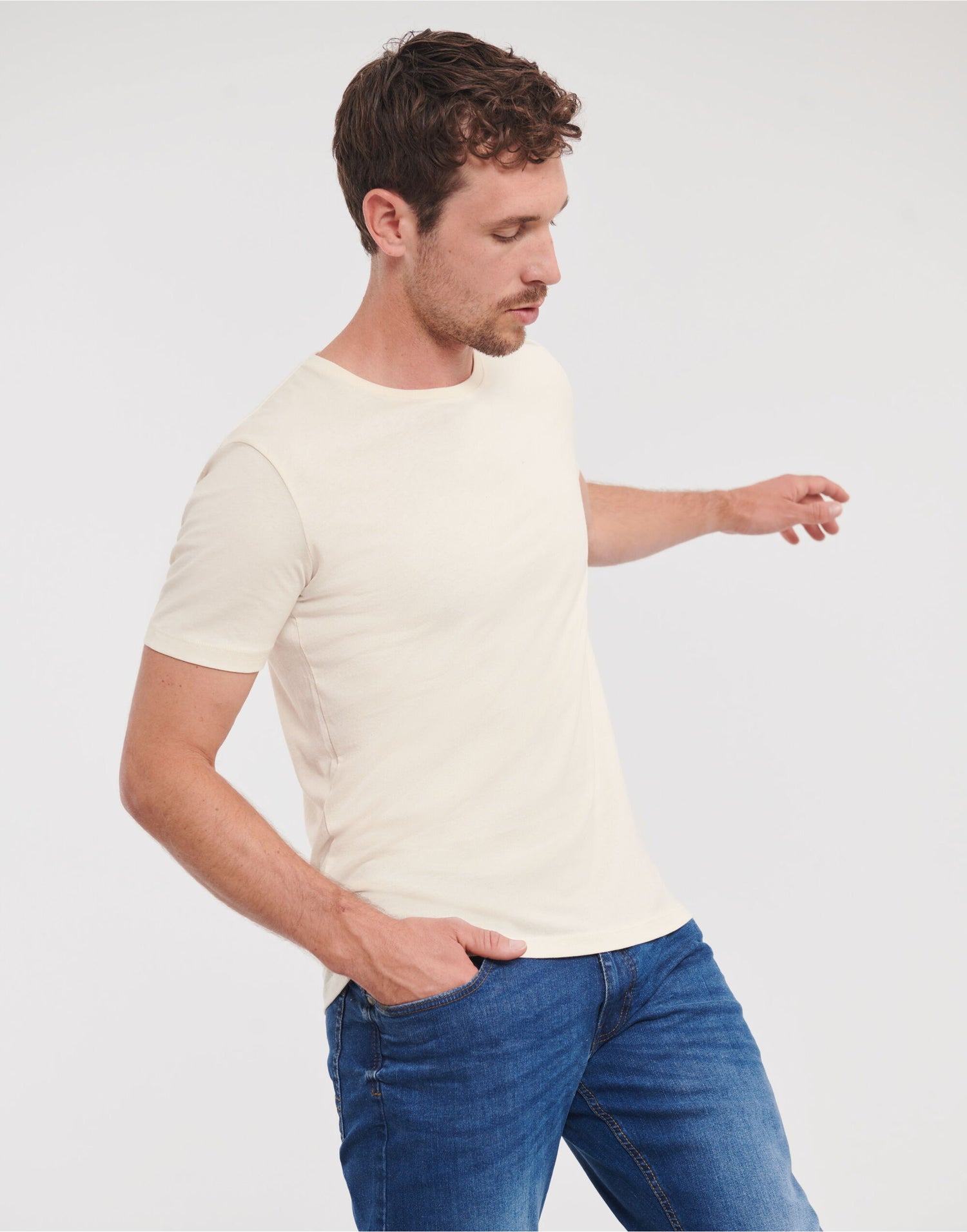 Russell Short Sleeve Collection Russell Short Sleeve Mens Pure Organic T R108M - Natural - Customisable T-Shirt