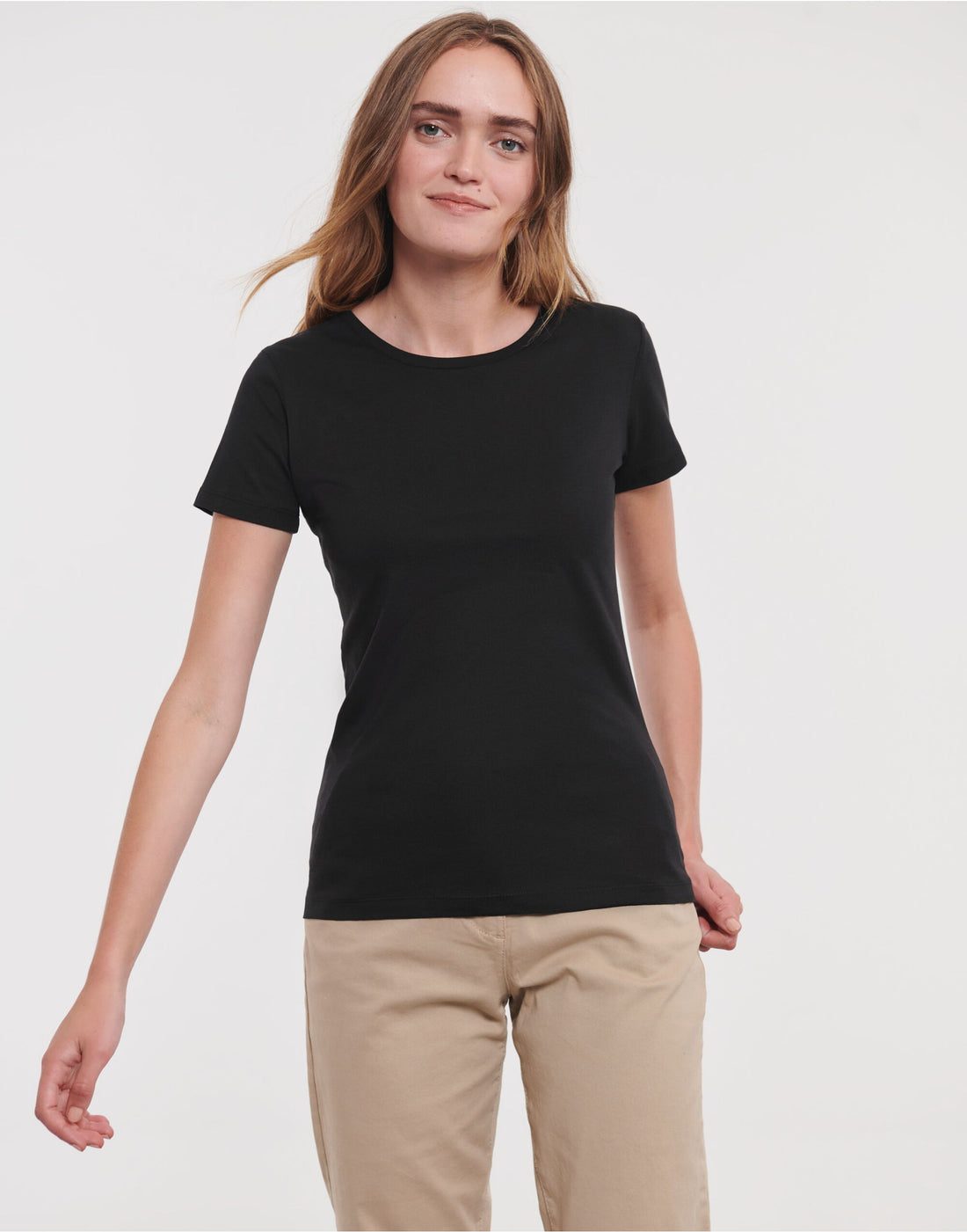 Russell Short Sleeve Collection Russell Short Sleeve Ladies Pure Organic T R108F - Black - Customisable T-Shirt