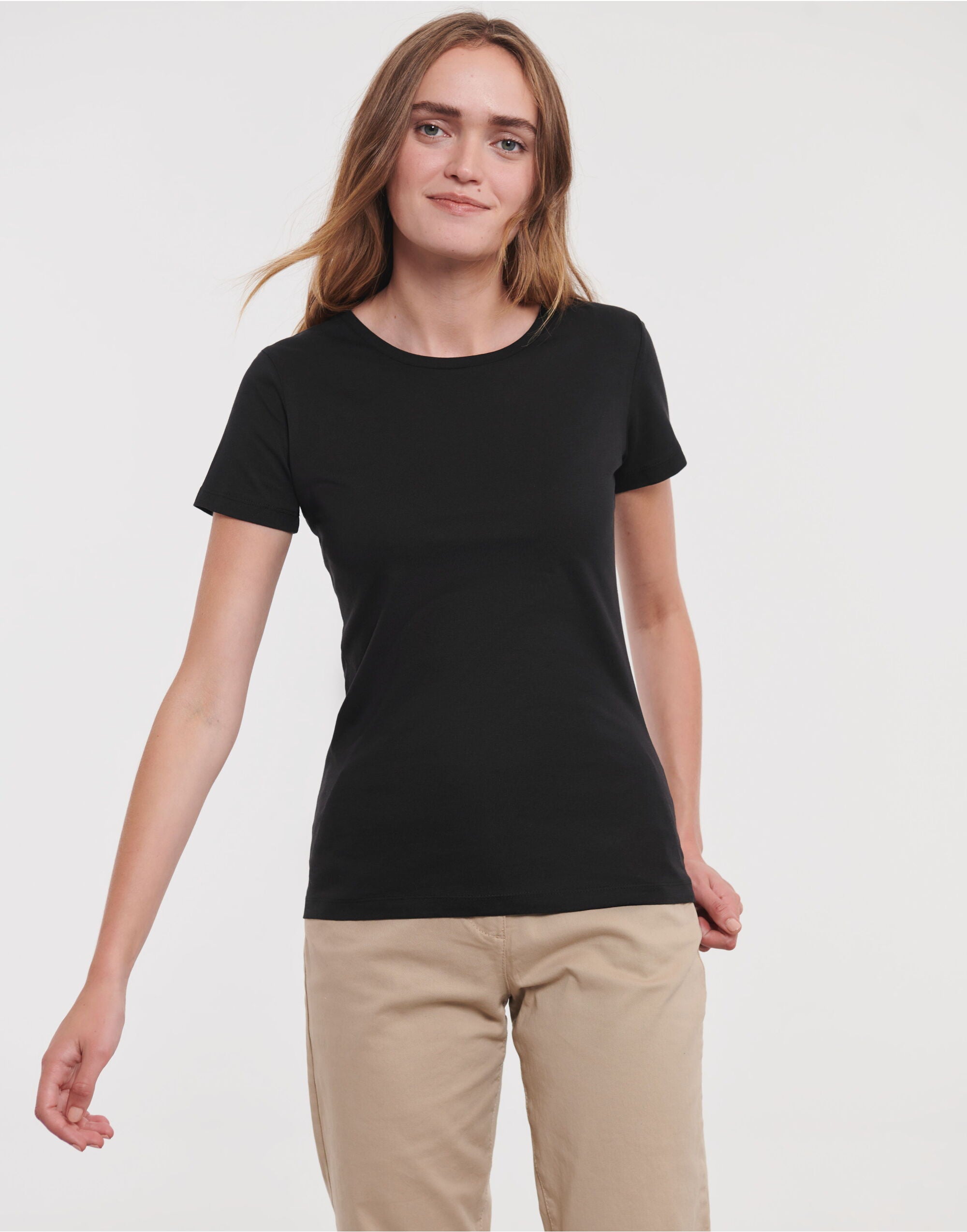 Russell Short Sleeve Collection Russell Short Sleeve Ladies Pure Organic T R108F - Black - Customisable T-Shirt