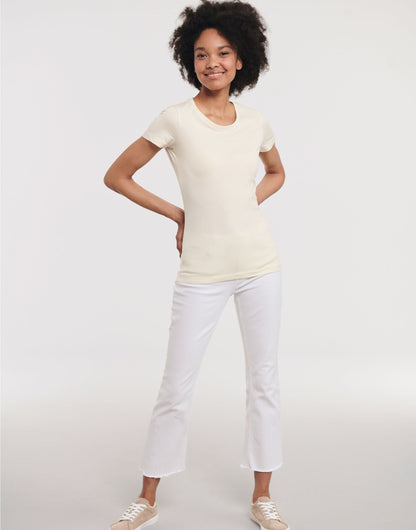 Russell Short Sleeve Collection Russell Short Sleeve Ladies Pure Organic T R108F - Natural - Customisable T-Shirt