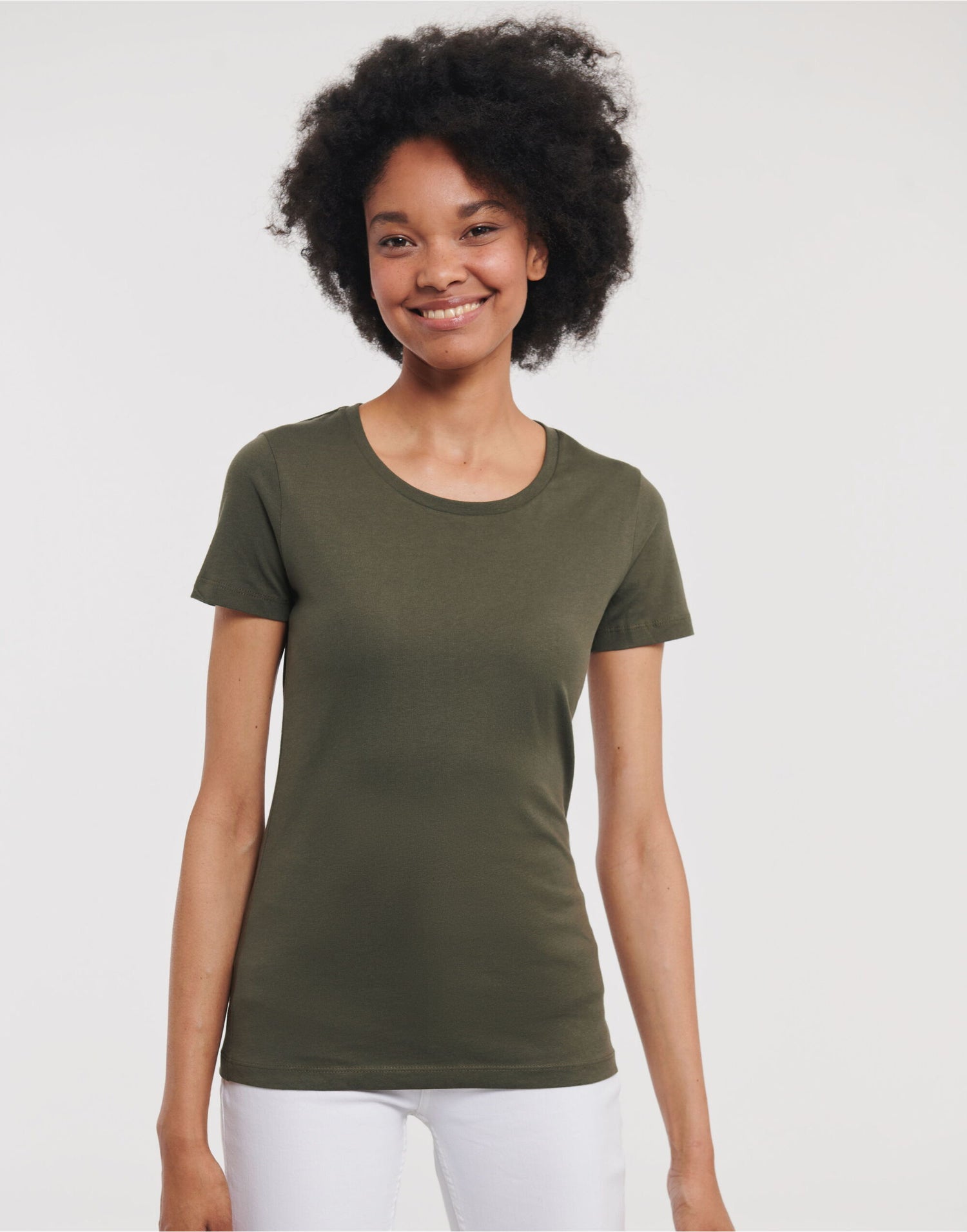 Russell Short Sleeve Collection Russell Short Sleeve Ladies Pure Organic T R108F - Dark Olive - Customisable T-Shirt