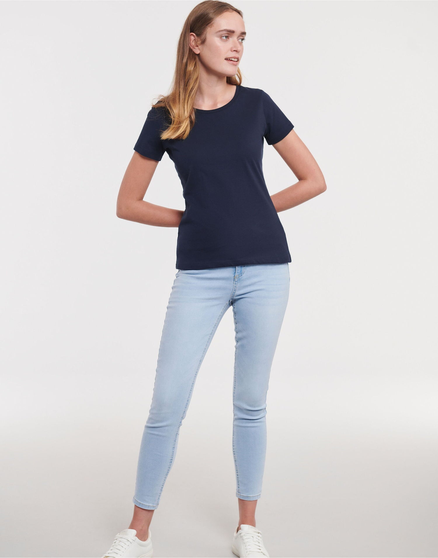 Russell Short Sleeve Collection Russell Short Sleeve Ladies Pure Organic T R108F - French Navy - Customisable T-Shirt