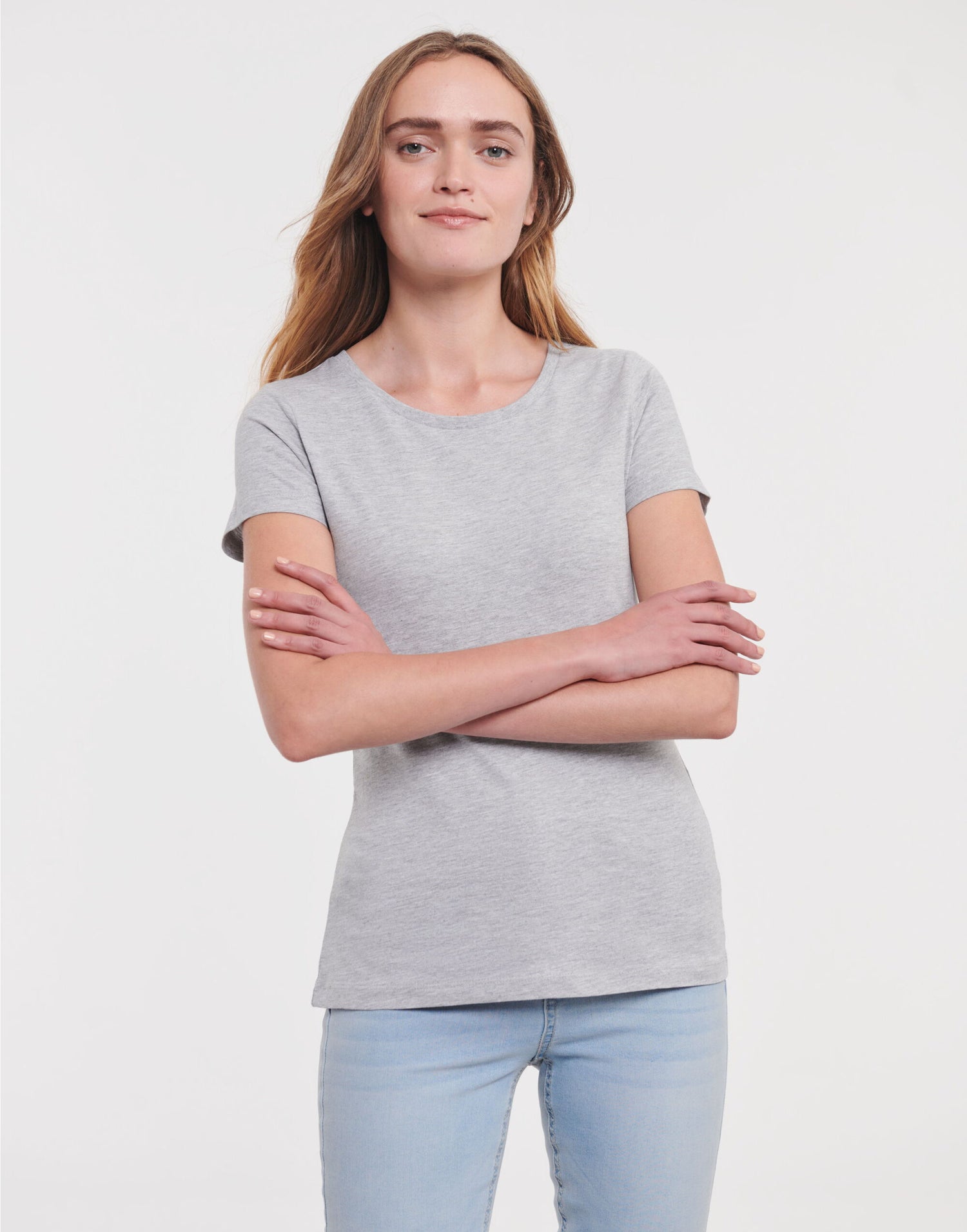 Russell Short Sleeve Collection Russell Short Sleeve Ladies Pure Organic T R108F - Light Oxford - Customisable T-Shirt