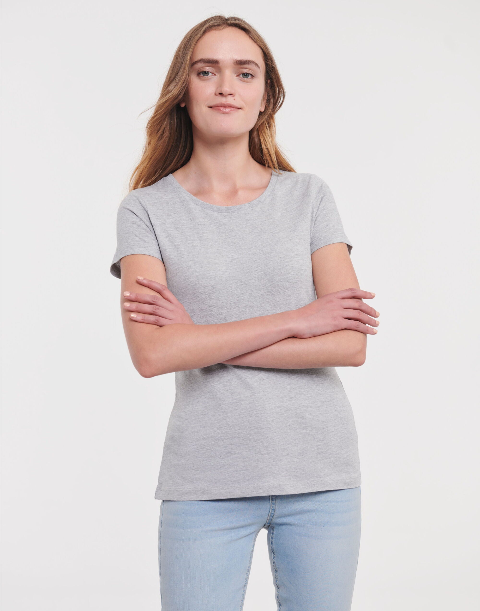 Russell Short Sleeve Collection Russell Short Sleeve Ladies Pure Organic T R108F - Light Oxford - Customisable T-Shirt