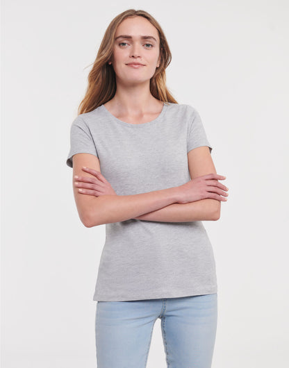 Russell Short Sleeve Collection Russell Short Sleeve Ladies Pure Organic T R108F - Light Oxford - Customisable T-Shirt