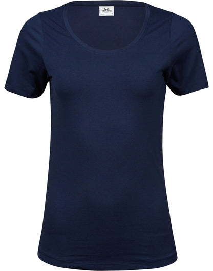 Tee Jays Ladies Stretch Tee TJ450 - Navy - Customisable T-Shirt