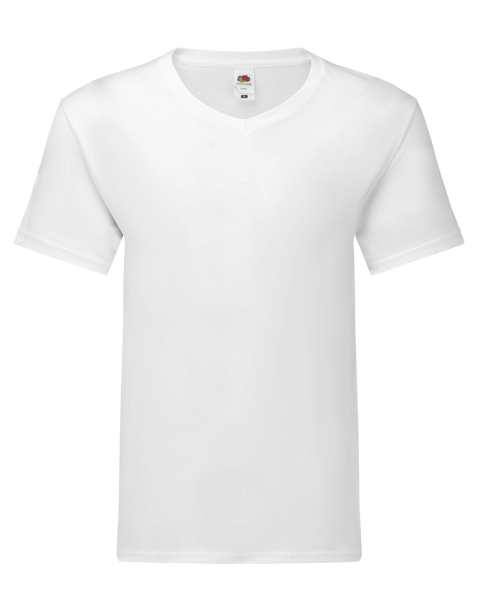 Mens Iconic 150 V Neck T 61442 - White - Customisable T-Shirt