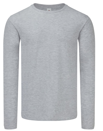 Iconic 150 Long Sleeve T 61446 - Heather Grey - Customisable T-Shirt