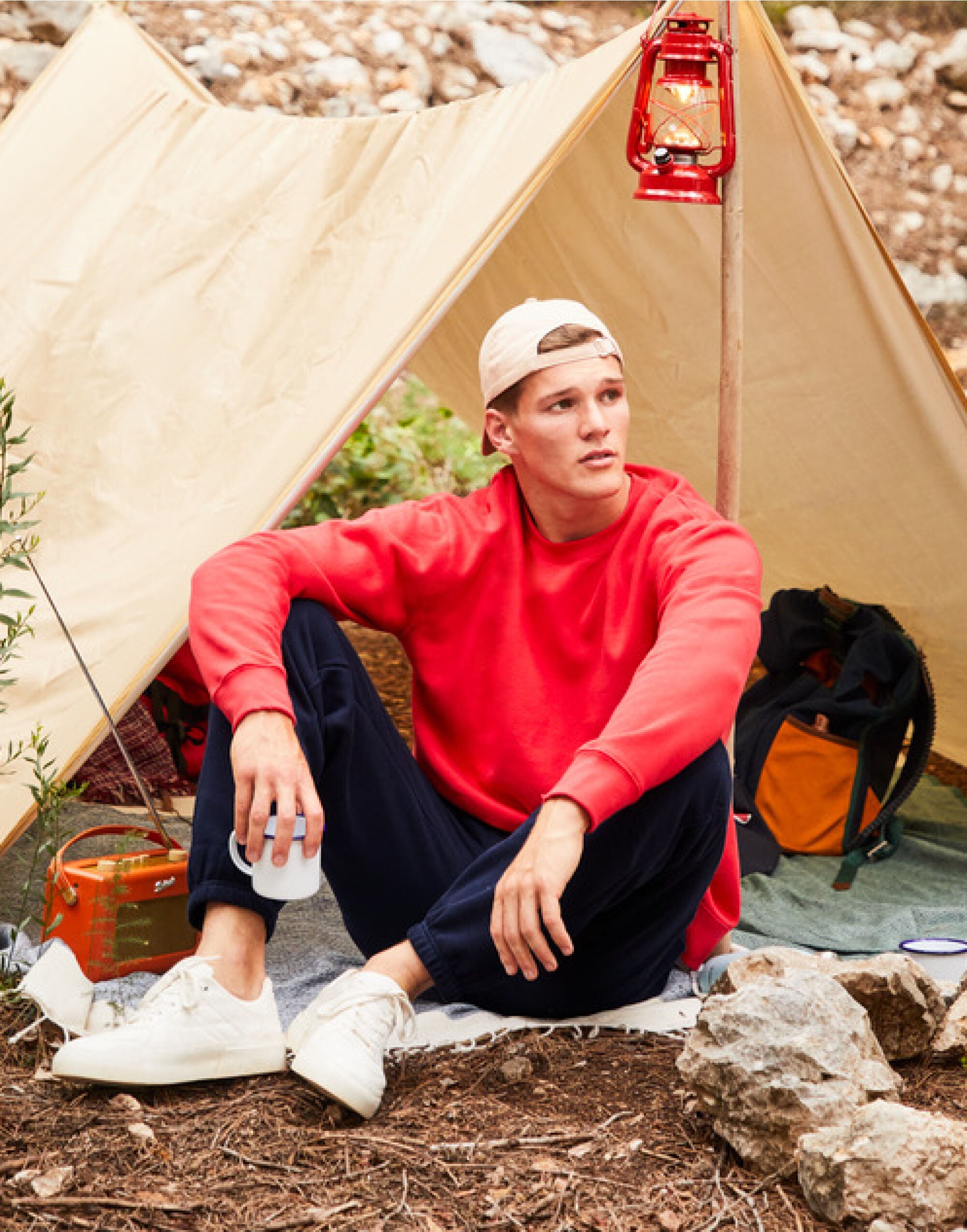 Mens Premium Set In Sweat 62154 - Red - Customisable Sweatshirts