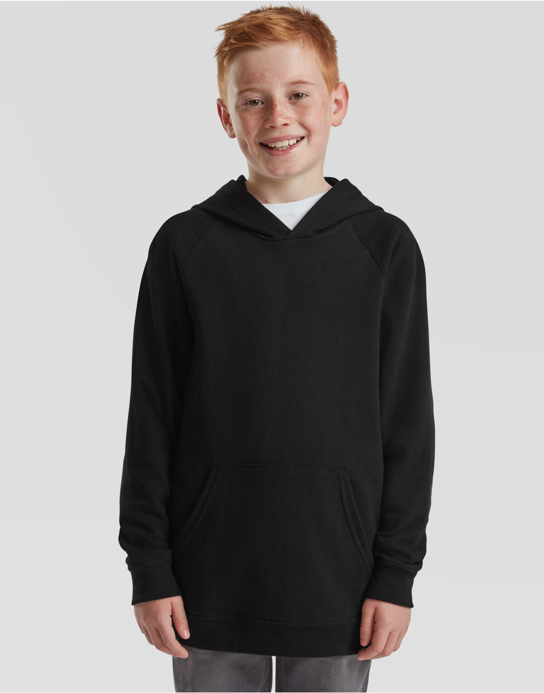 Kids Lightweight Hooded Sweat 62009 - Black - Customisable Sweatshirts