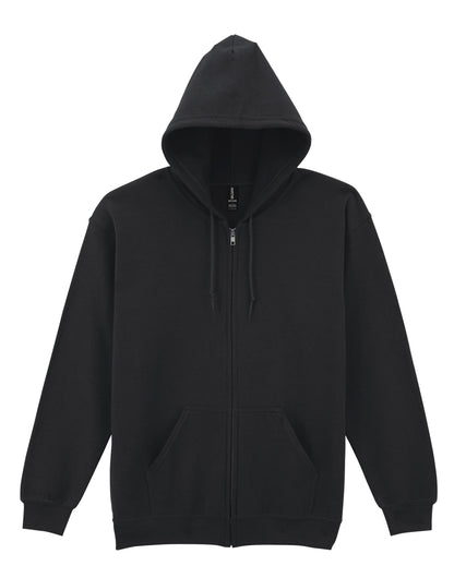 Gildan Heavy Blend Adult Zip Hood Sweat - Black - 18600 - Black - Customisable Sweatshirts And Hoodies