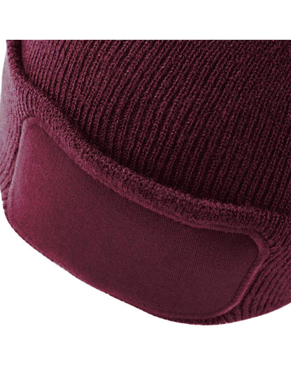 Beechfield Original Patch Beanie B445 - Burgundy O S - Customisable Beanies