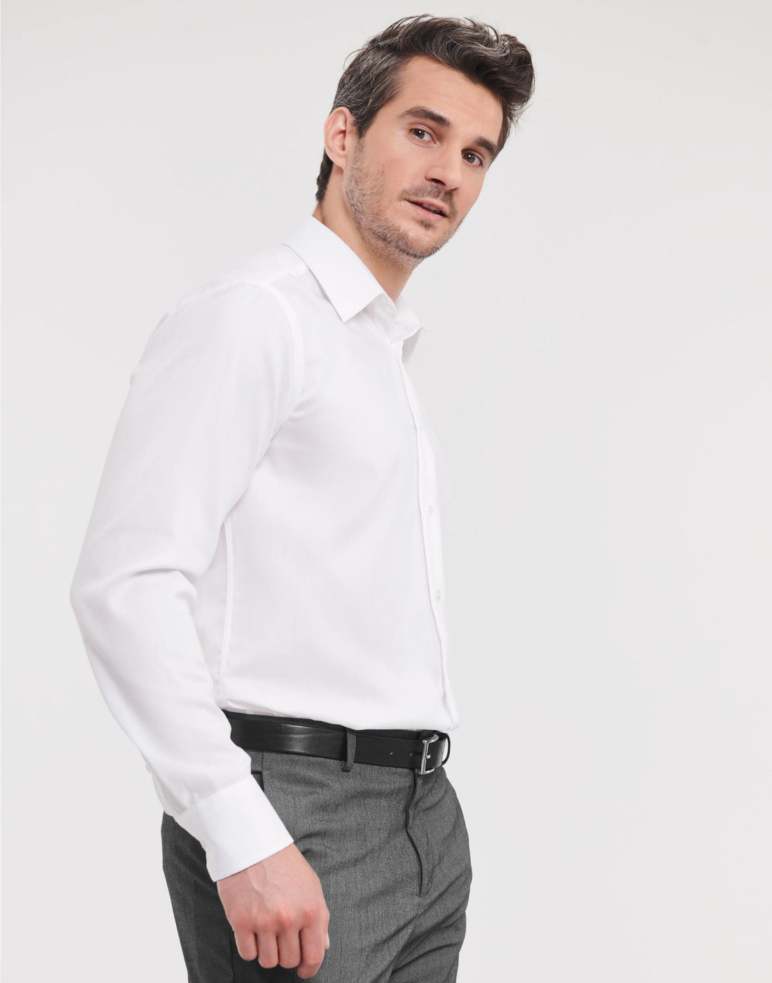 Russell Collection Men LS Tailor NonIron 958M - White - Customisable Shirts