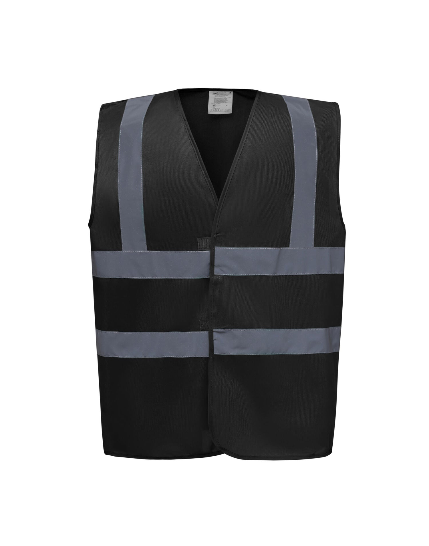 Yoko Enhanced Vis Waistcoat hvw100ev - Black - Customisable Hi-Vis Vest