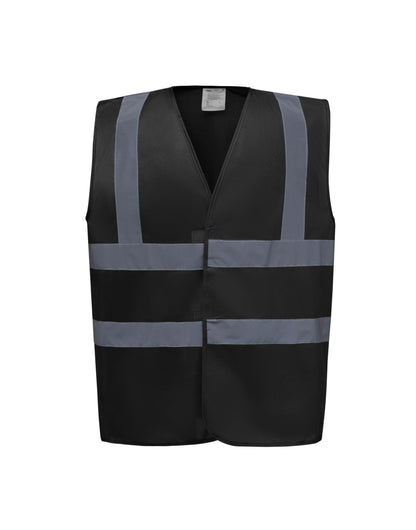 Yoko Enhanced Vis Waistcoat hvw100ev - Black - Customisable Hi-Vis Vest