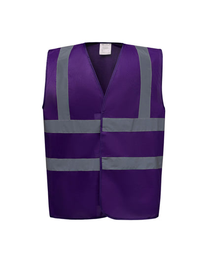 Yoko Enhanced Vis Waistcoat hvw100ev - Purple - Customisable Hi-Vis Vest