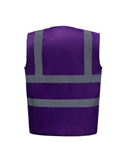 YOKO Enhanced Visibility Waistcoat HVW100EV - Purple - Customisable Hi-Vis Vest