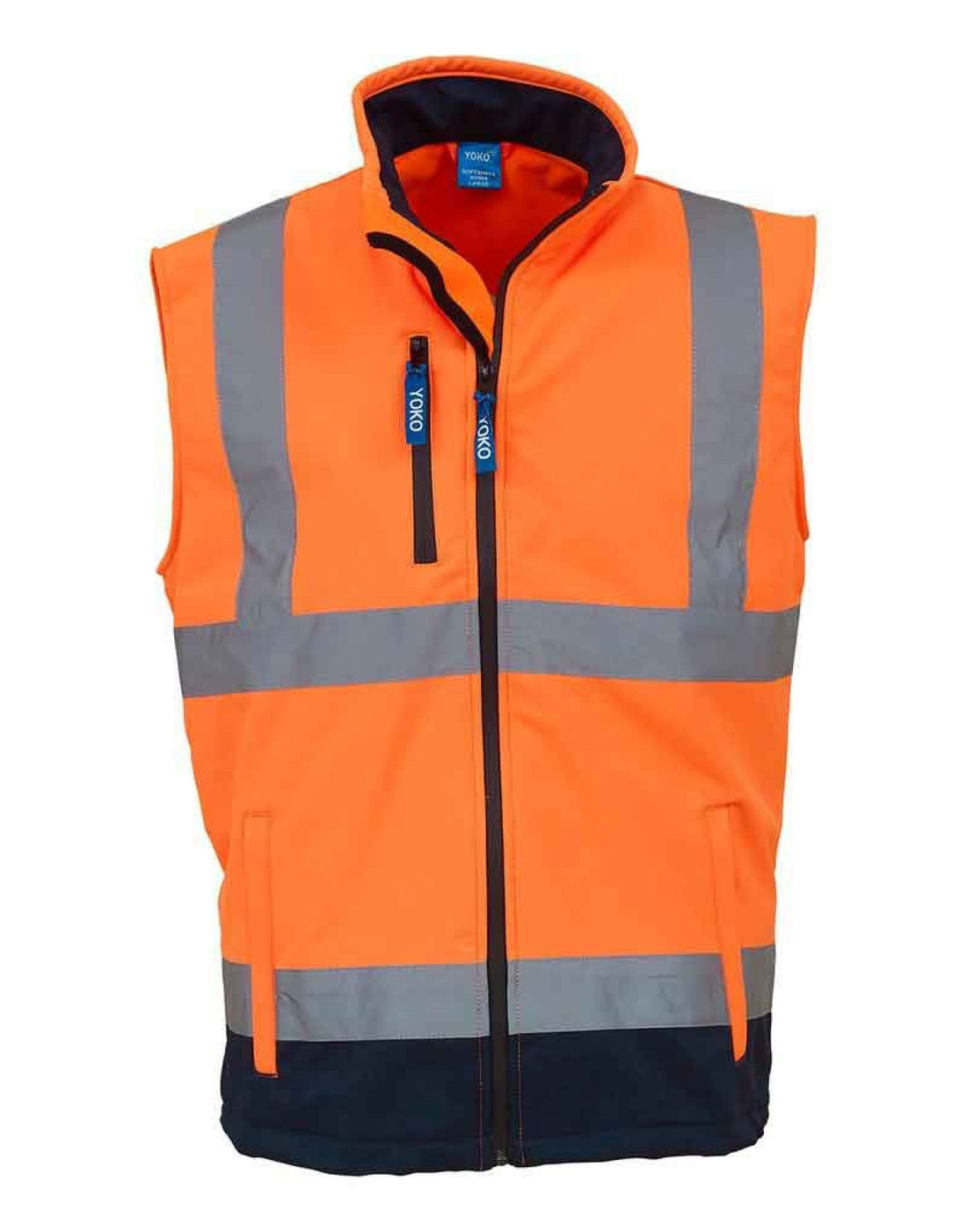 Yoko HV Softshell Bodywarmer hv006 - Hi Vis Orange Navy - Customisable Bodywarmers