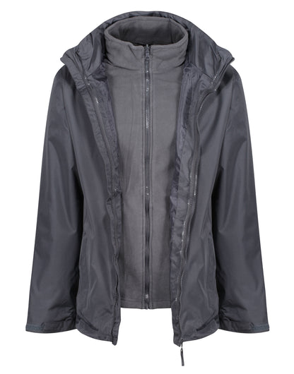 4 x Regatta Waterproof 3 In 1 Jacket + Free logo - TRA150 - Seal Grey - Customisable Bundle
