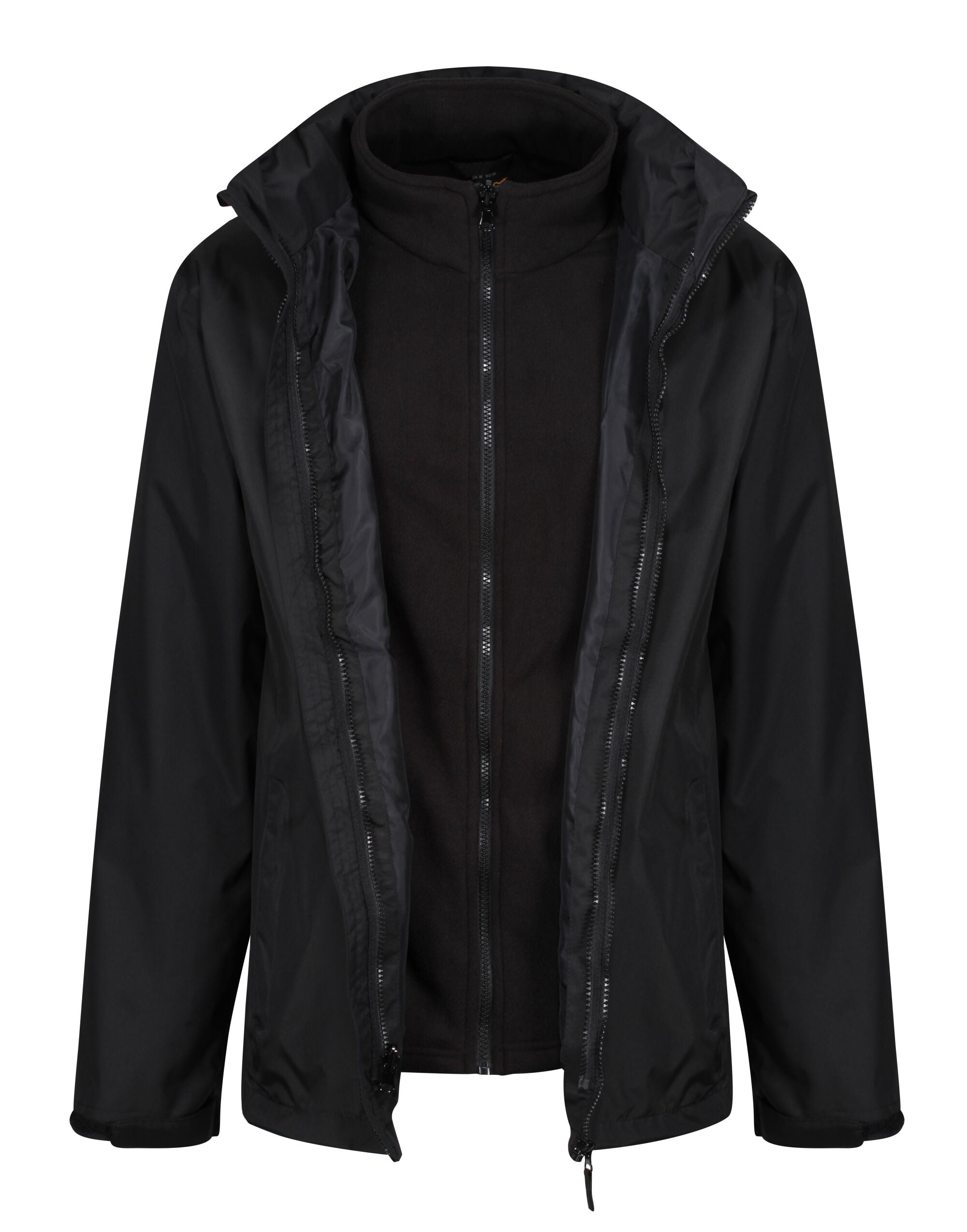 4 x Regatta Waterproof 3 In 1 Jacket + Free logo - TRA150 - Black - Customisable Bundle