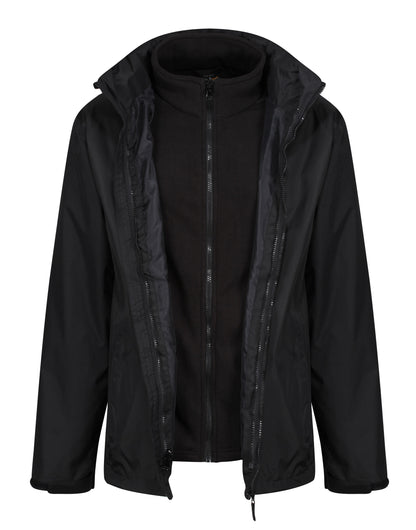 4 x Regatta Waterproof 3 In 1 Jacket + Free logo - TRA150 - Black - Customisable Bundle